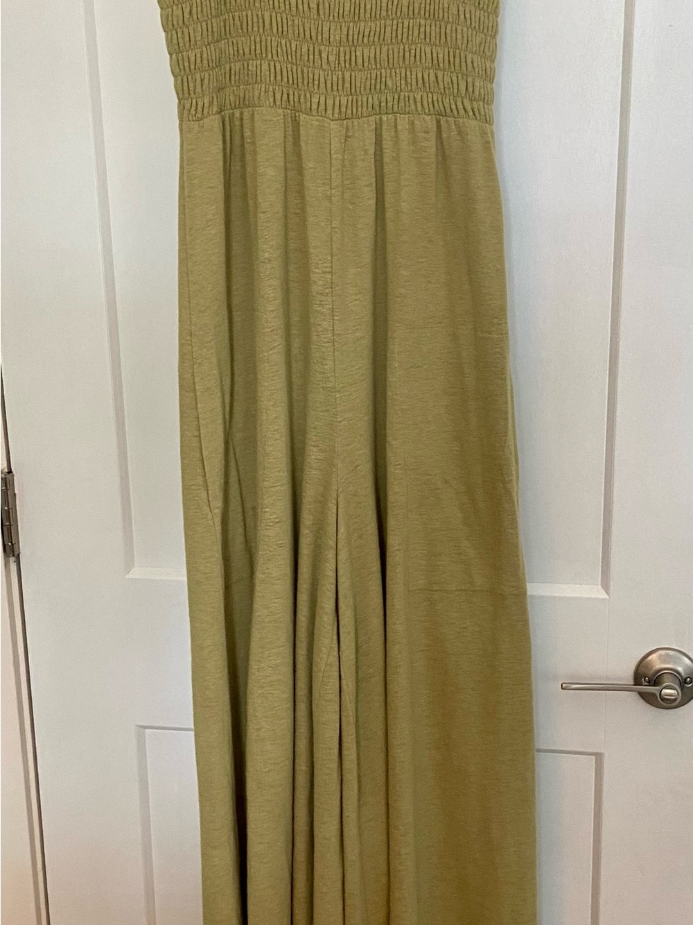 Free People Smocked Wide Leg Homecoming Jumper Linen Blend Size XS EUC - Picture 12 of 12